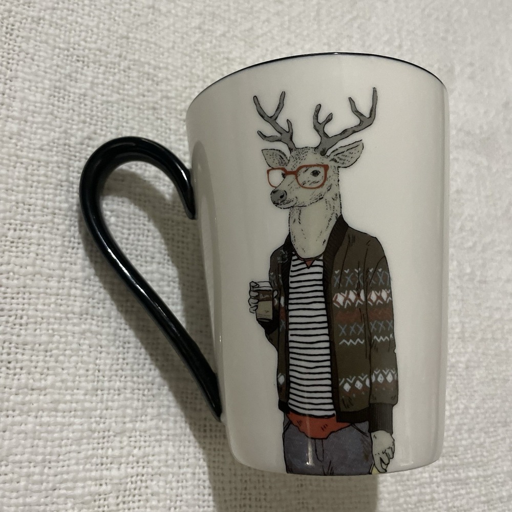 Signature Housewares Hipster Animal Coffee Mug‎ 16.5 oz Deer with Eyeglasses Yes